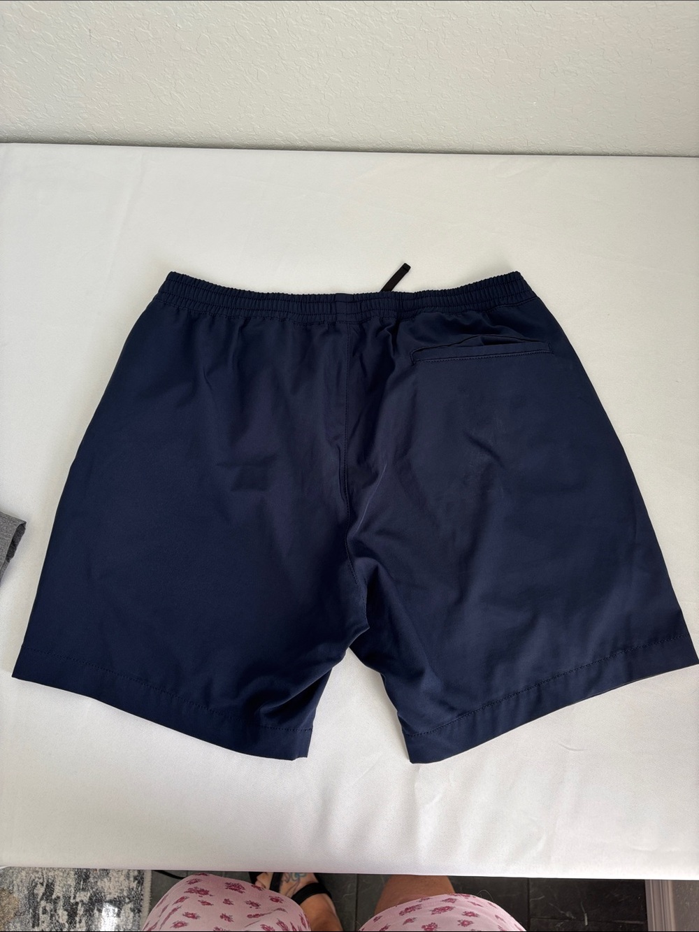 J. Crew Men’s Athletic Elastic-Waist Shorts — Gray & Navy - Picture 6 of 10